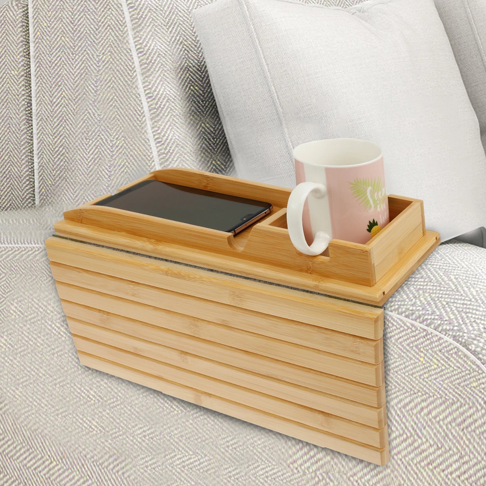 Bamboo Sofa Armrest Tray Safilon