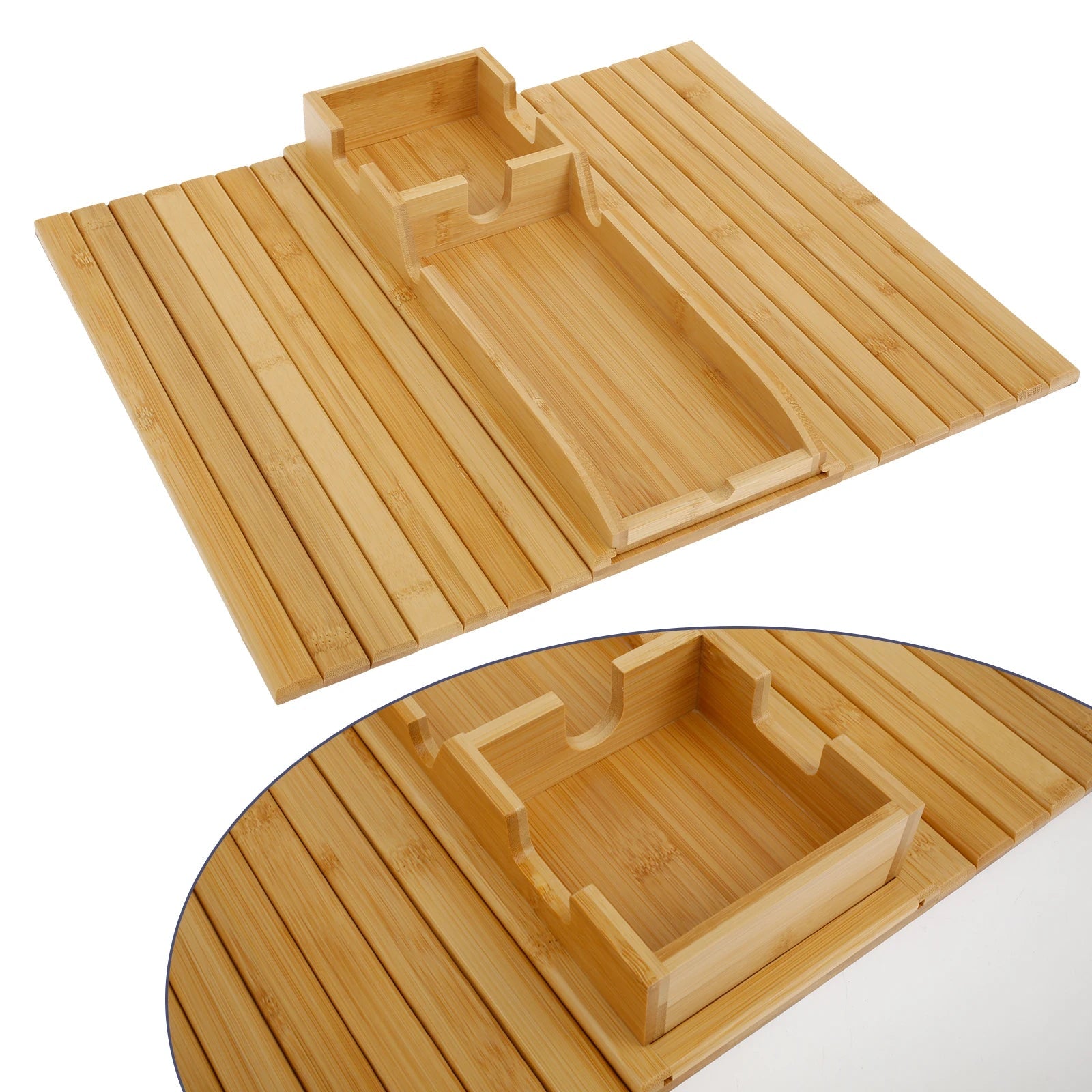 Bamboo Sofa Armrest Tray Safilon